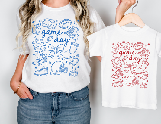 Gameday Football Doodles - Youth Sizes