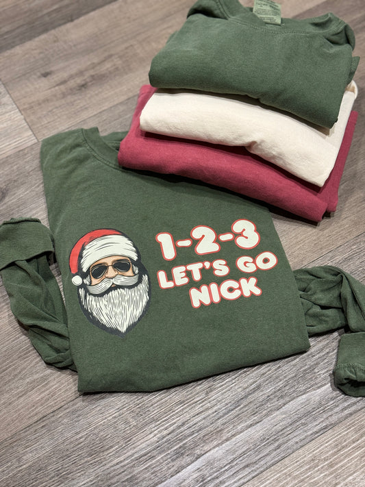 1, 2, 3 Let's Go Nick Christmas Tee